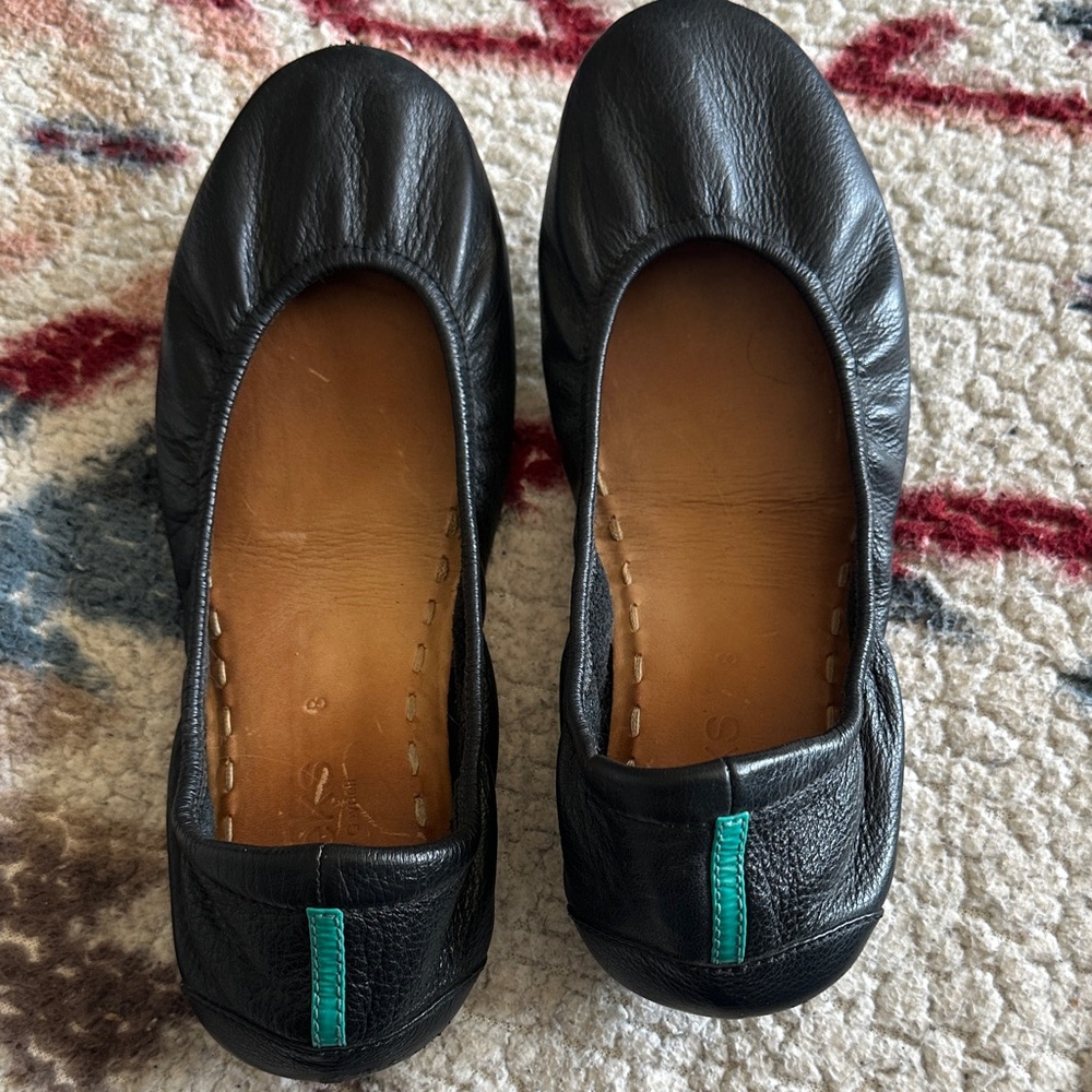 TIEKS Black Leather Ballet Flats